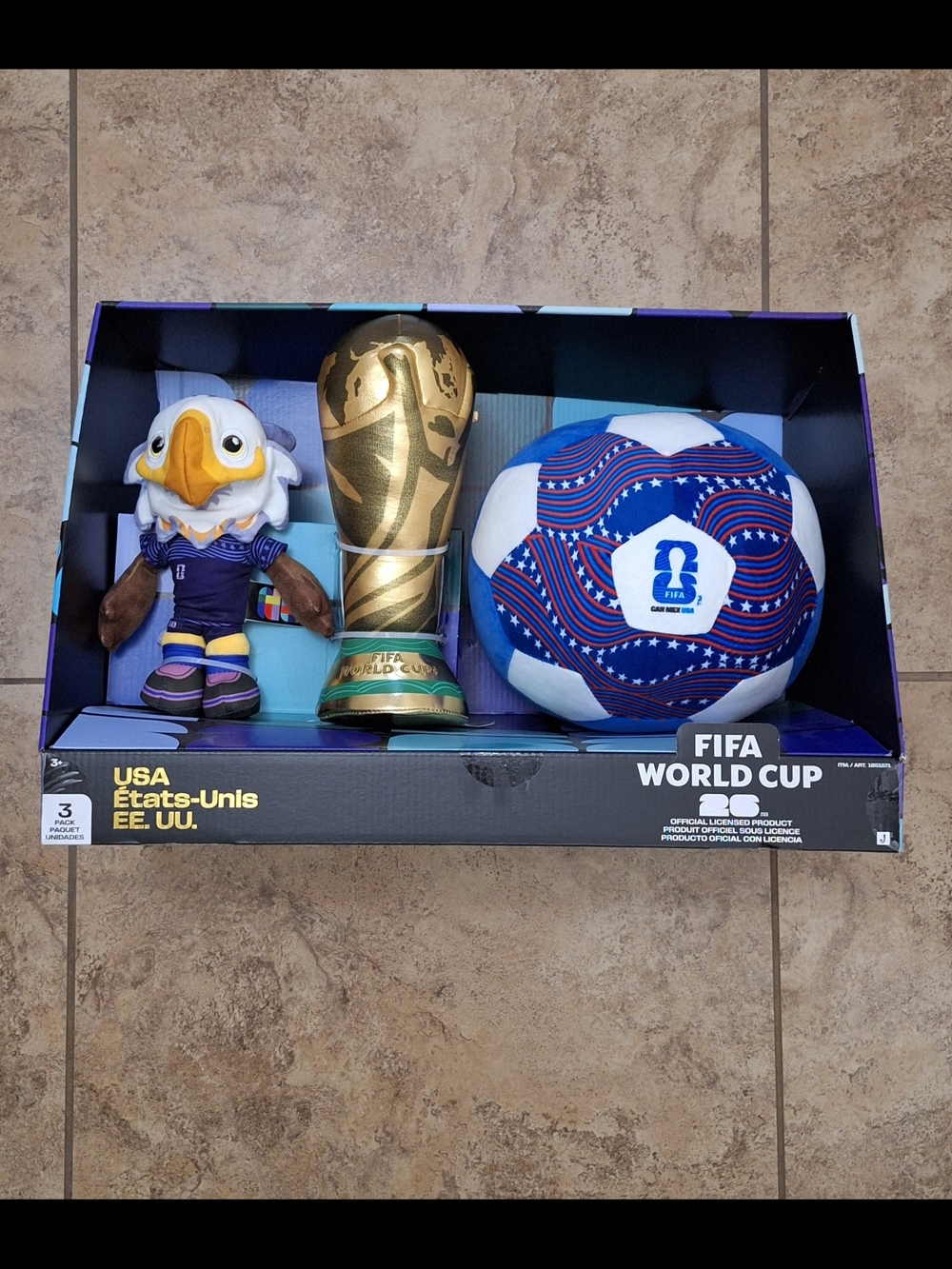 FIFA World Cup USA Mascot Plush & Soccer Ball Gift Set